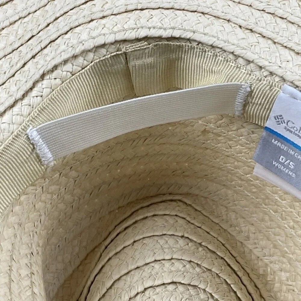 Columbia Paper Fedora Hat Women’s OS Decorative Band Wide Brim Sun Hat Hike